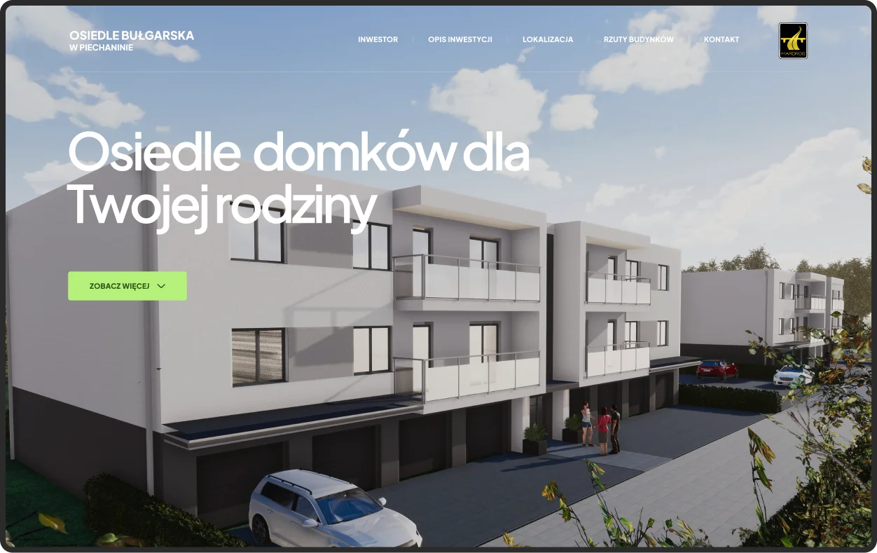 Strona Hevenia promuje rodzinne apartamenty nad morzem z basenem, jacuzzi i widokiem. Zawiera moduł rezerwacji oraz zakładki o atrakcjach i inwestycji.