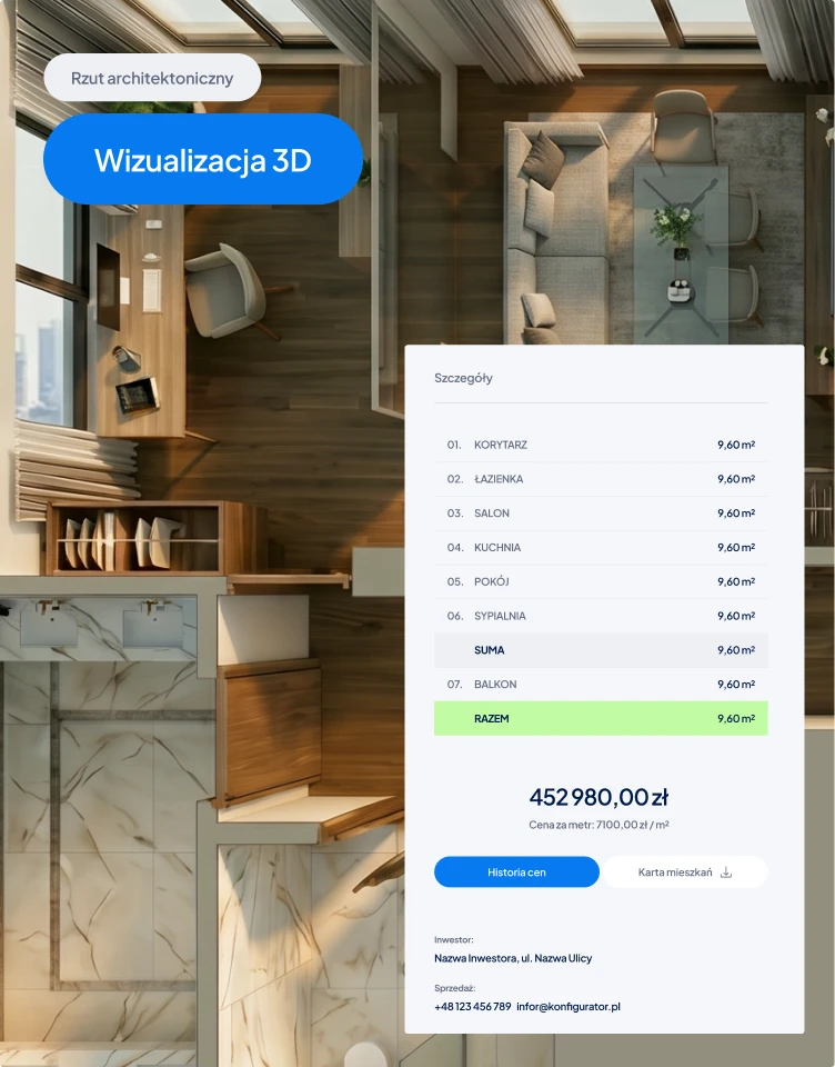 Wszystkie informacje dostępne są w jednym miejscu - zawsze aktualne i spójne z pozostałymi materiałami inwestycji.